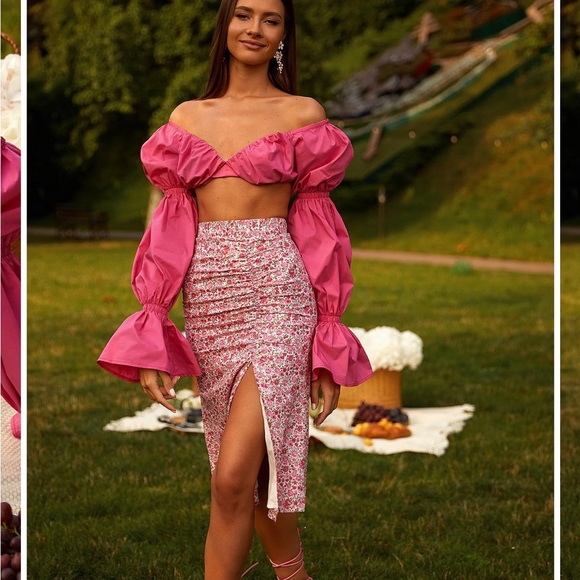 Alamour pink ruffled crop top - Picture 7 of 11